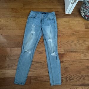Blue Spice Light Blue Ripped Skinny Jeans